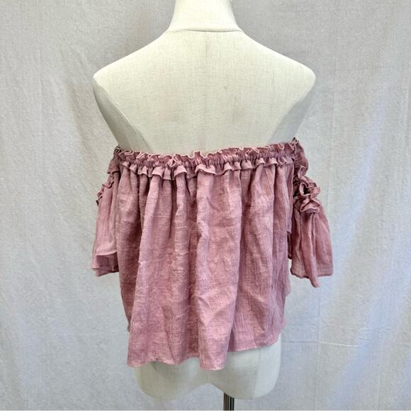 MISA Los Angeles Anouk Short Sleeve Off the Shoulder tie Top Small cottagecore - Picture 15 of 16